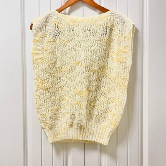 Vintage Handmade Popcorn Sweater Vest - Cream - Picture 3 of 14